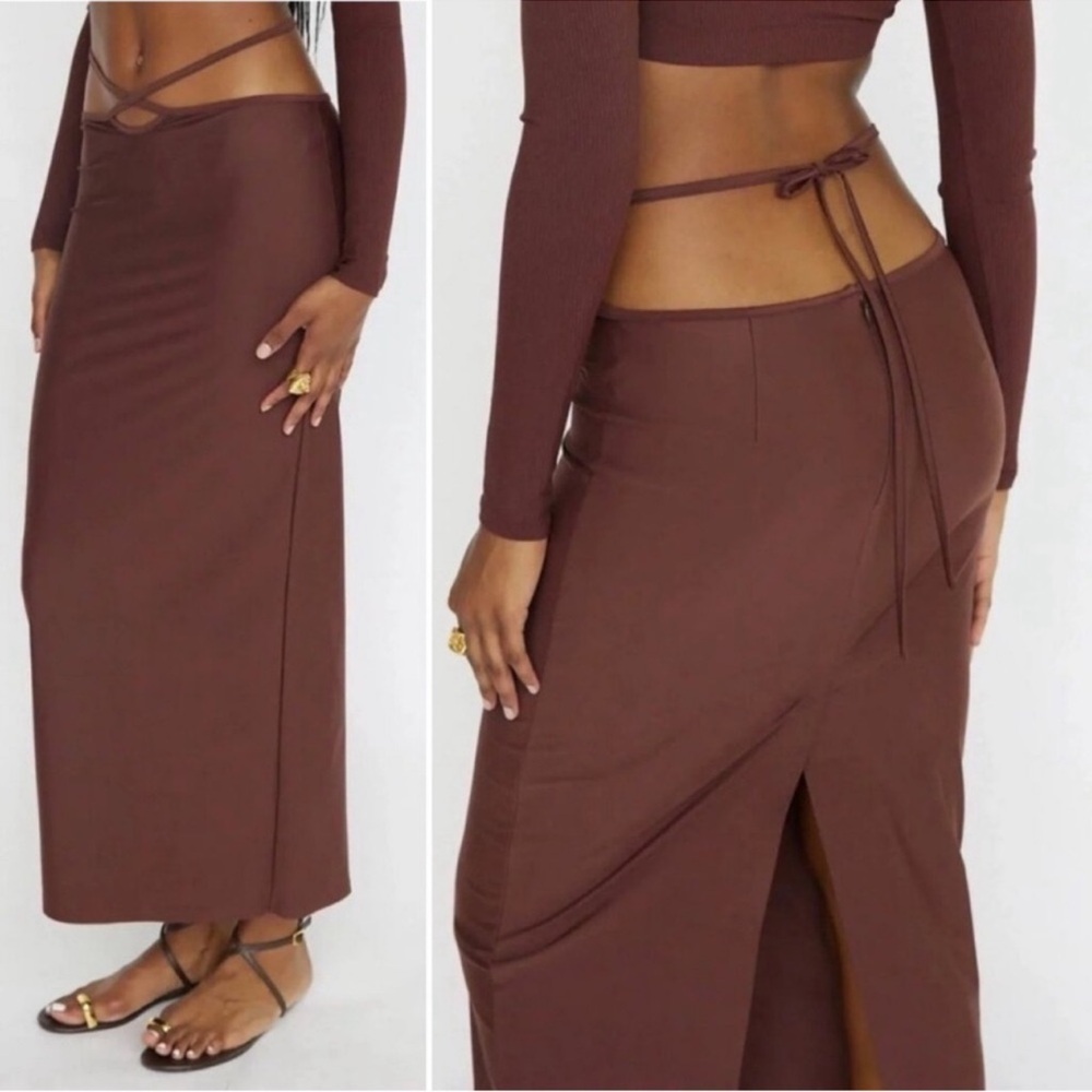 Mott50 Chocolate Brown Maxi Skirt M/L - Picture 2 of 5